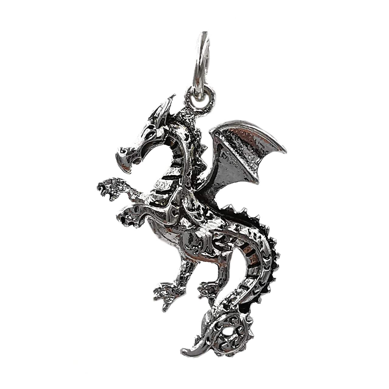 12 Pack: Charmalong™ Silver Plated Dragon Charm by Bead Landing™